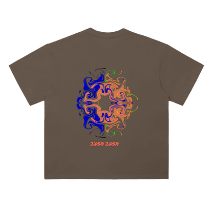 Oversized,Radial Blur,Brown,Black,Dark Grey,Oversized Tee,Tee Shirt