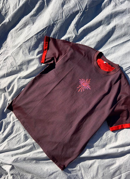 Internal Sunshine Contrast Cuffed Tee Shirt
